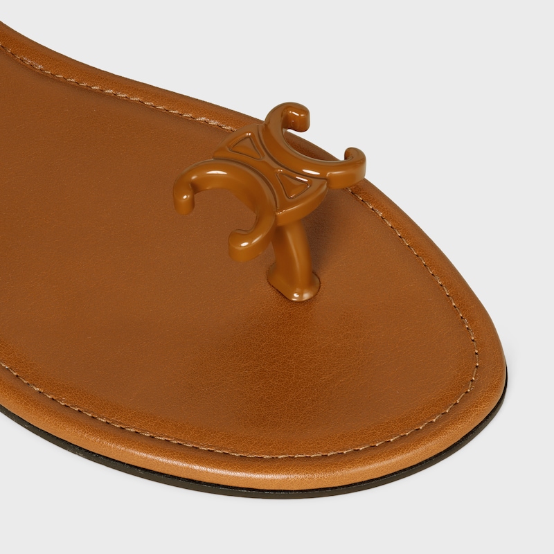 BAY - TRIOMPHE THONG SANDAL IN SUPPLE CALFSKIN - COGNAC -  - 1 | CELINE