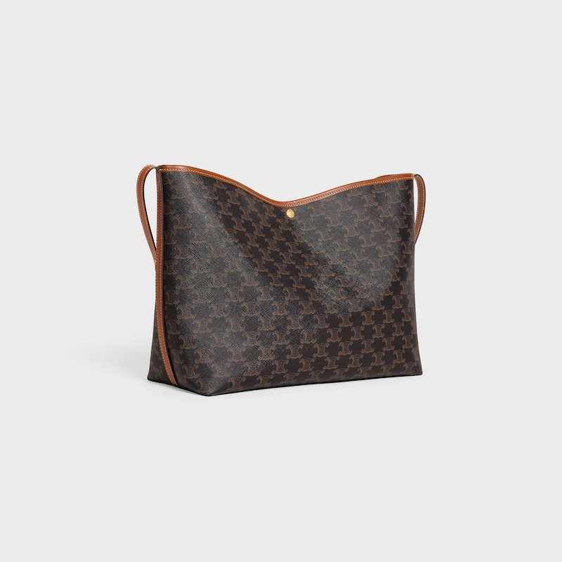 SOFT SHOPPER BAG IN Triomphe Canvas and Calfskin - TAN - NEW - 1 | CELINE