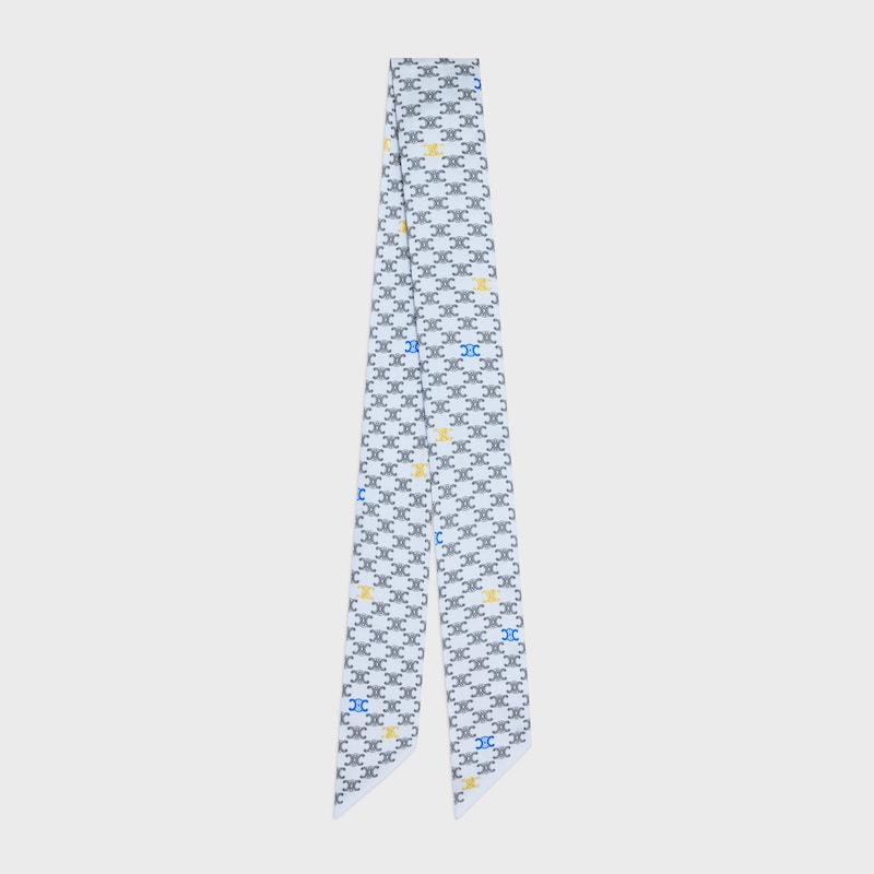 lavalliere IN silk twill - BABY BLUE / GOLD -  - 1 | CELINE