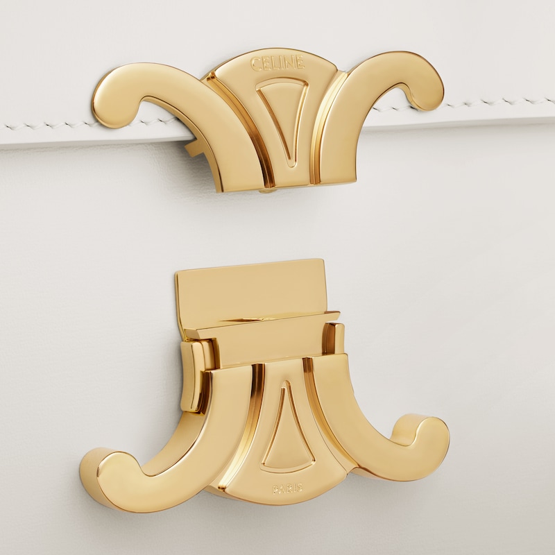 Teen Triomphe Bag in shiny calfskin - WHITE - TRIOMPHE - 1 | CELINE