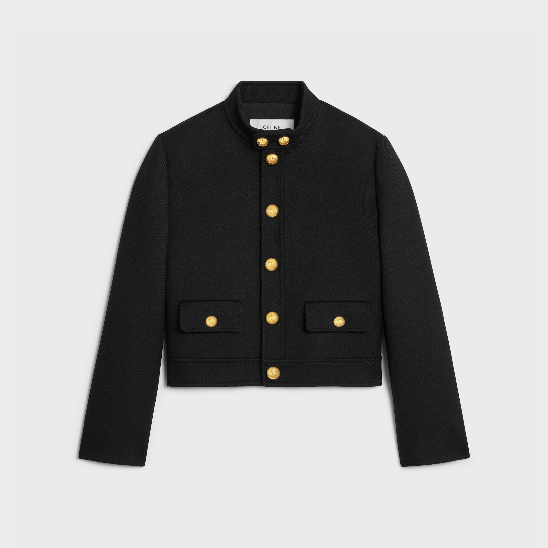 Verneuil jacket in double faced wool tricotine - BLACK | CELINE