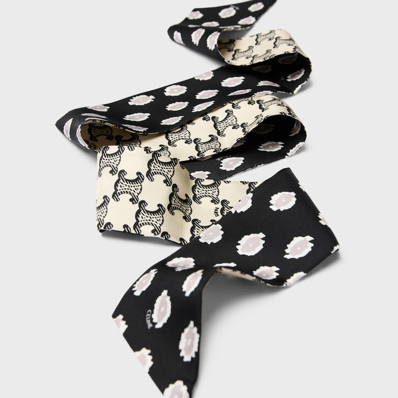 lavalliere IN silk twill - Black Vanilla -  - 1 | CELINE