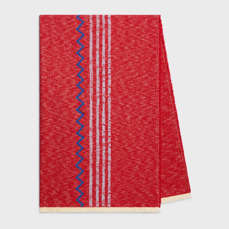 fouta in cotone con ricamo - &Eacute;CRU / ROSSO / BLU -  - 1 | CELINE