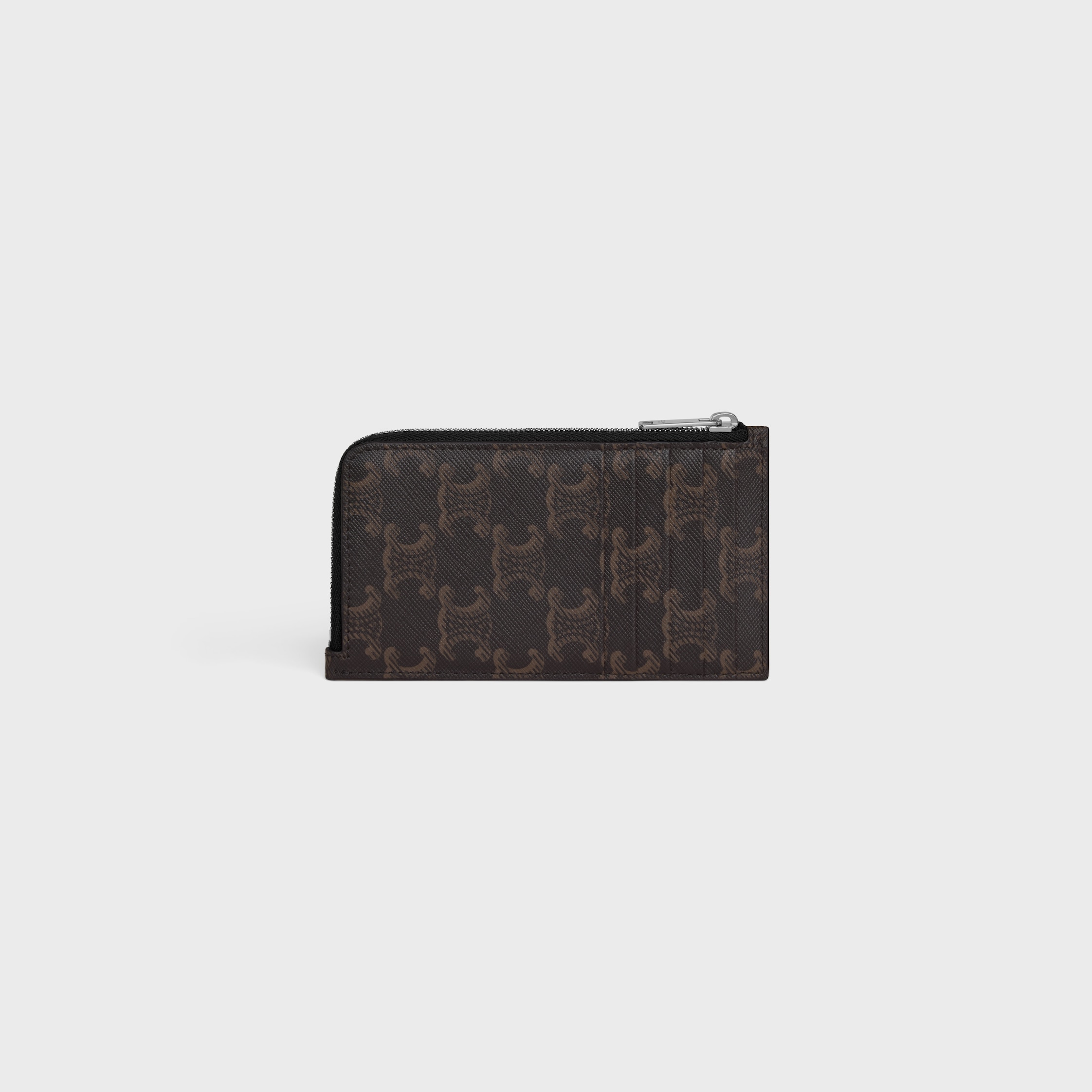 LONG ZIPPED CARD HOLDER IN TRIOMPHE CANVAS - BLACK | CELINE