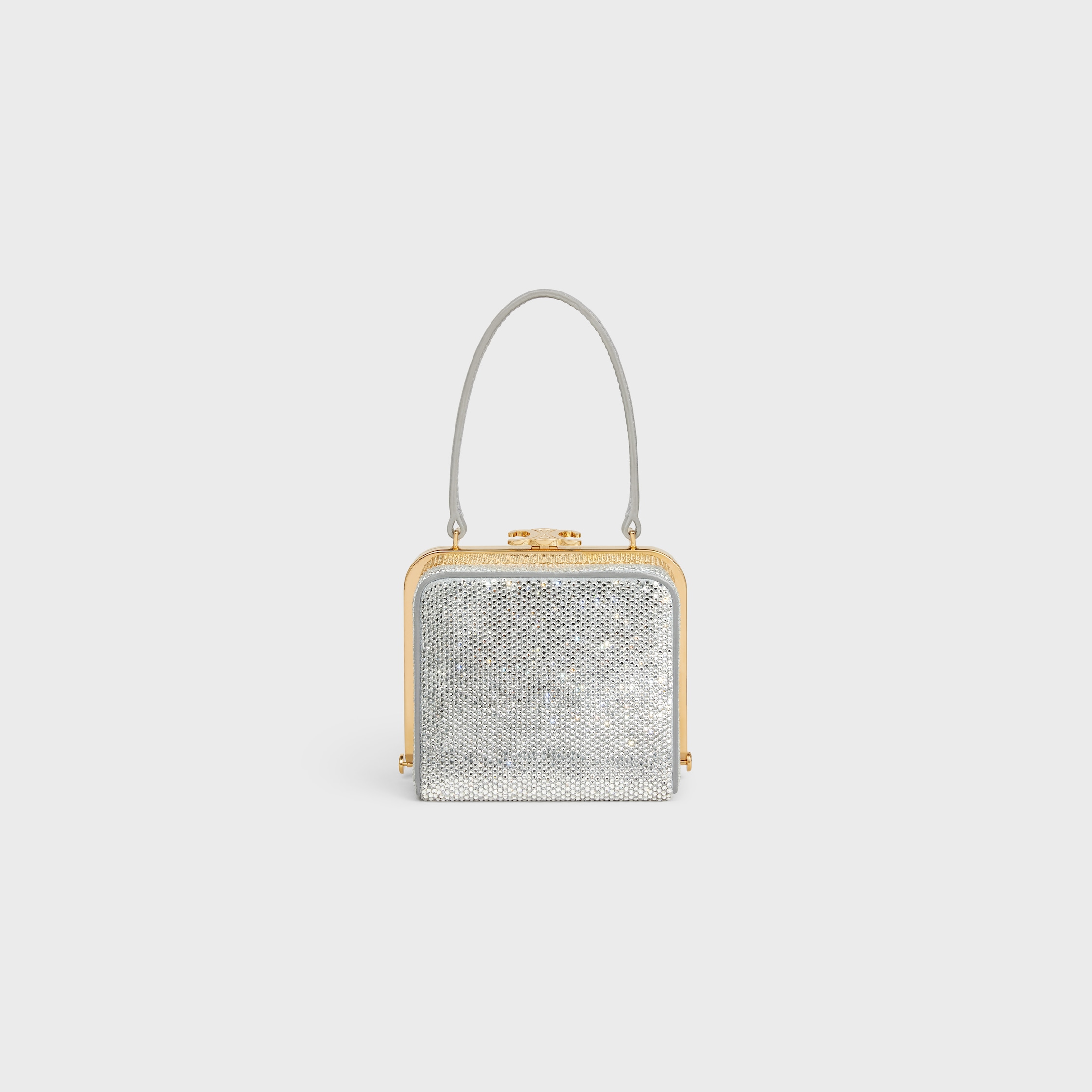 セリーヌ CELINE LANA MINAUDIERE in SUEDE CALFSKIN WITH STRASS - SILVER | CELINE