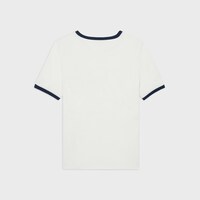 CELINE ANCHOR棉质平纹针织70年代风格T恤 - 荧光白/海军蓝 -  - 2 | CELINE