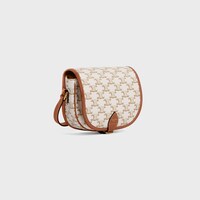 Bolso Folco mediano de lona Triomphe y piel de becerro - BLANCO - MÁS MODELOS - 1 | CELINE
