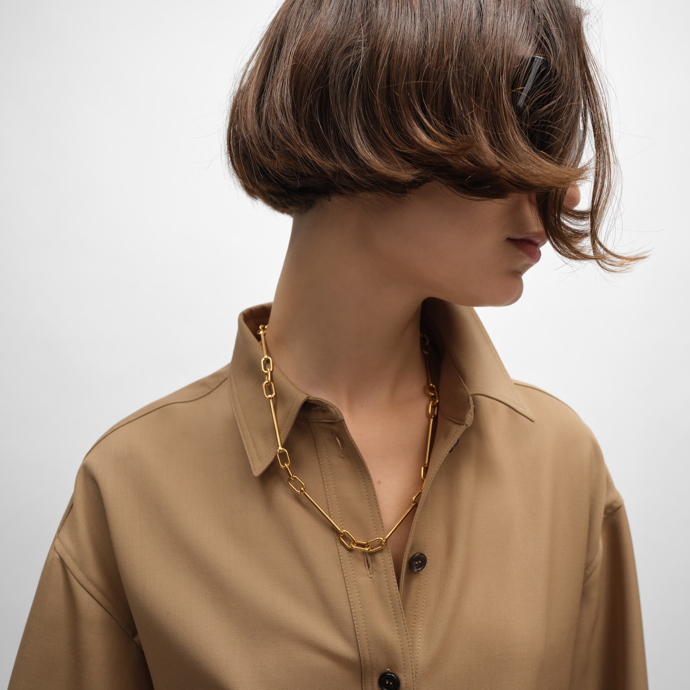 CELINE チャーム ネックレス / ゴールドフィニッシュ ブラス