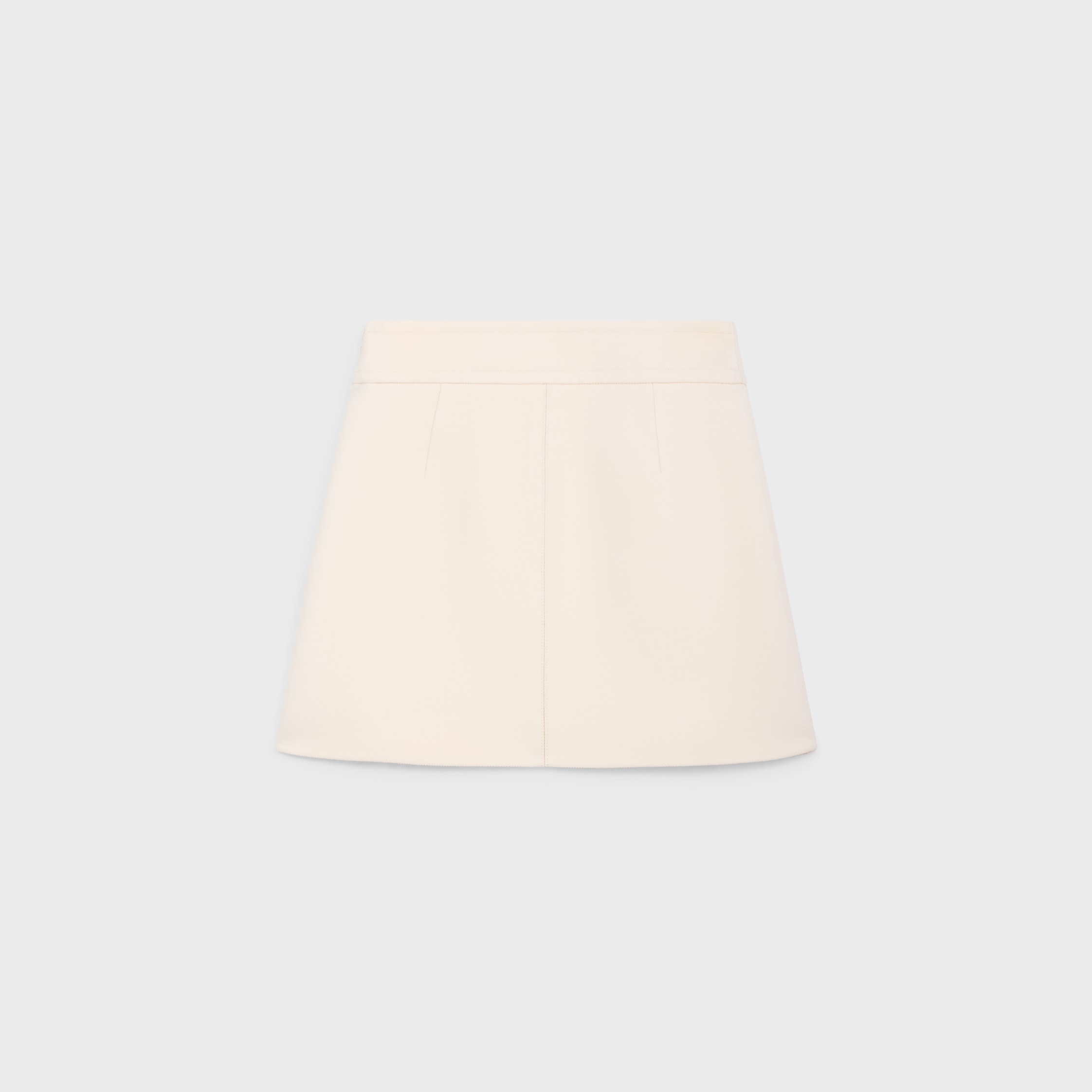 TRAPEZE MINI SKIRT IN WOOL SILK GABARDINE - | CELINE