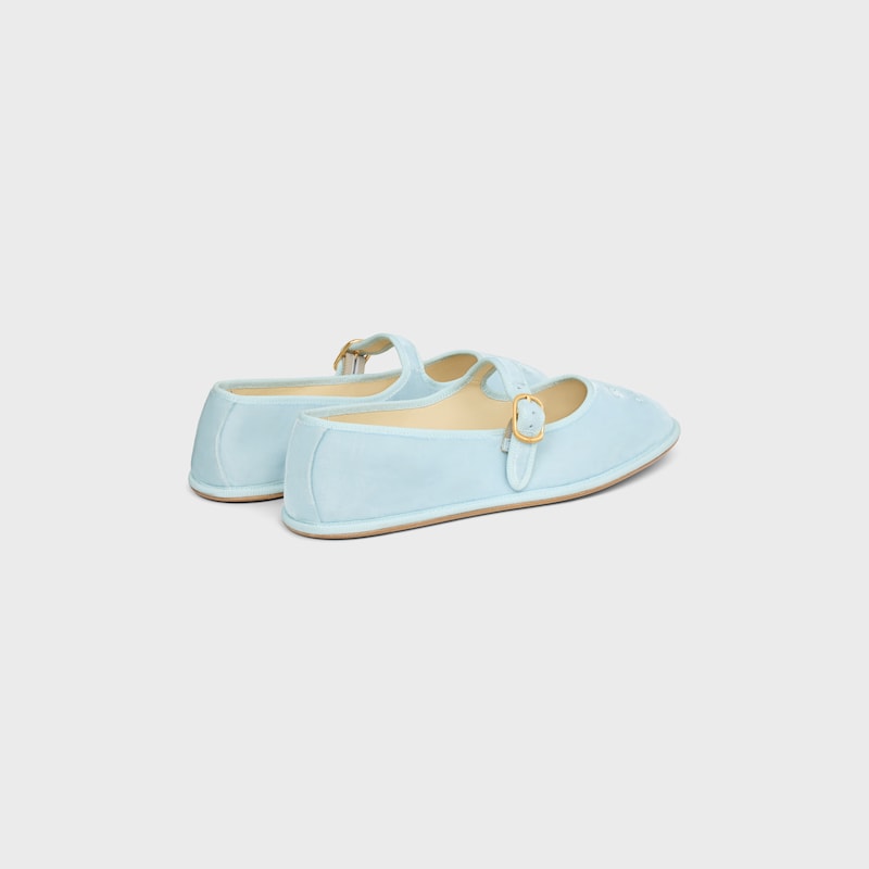 &Egrave;VE TRIOMPHE BALLERINA IN Velvet - BABY BLUE -  - 1 | CELINE