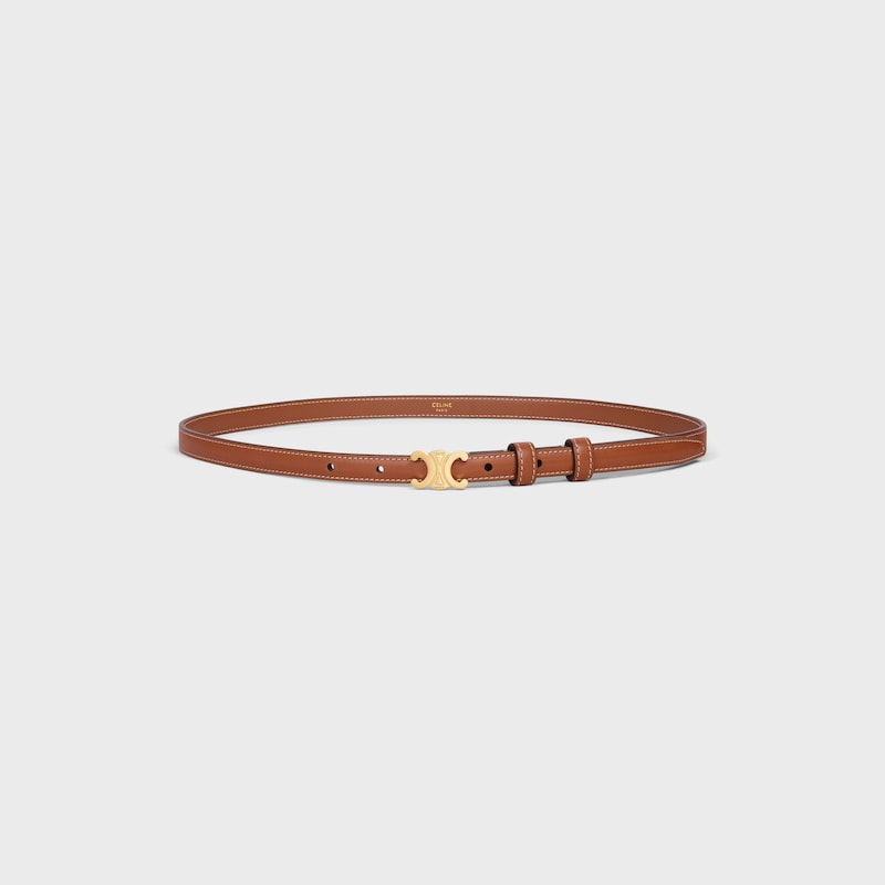 Triomphe Belt 13MM in Natural Calfskin - TAN -  - 1 | CELINE