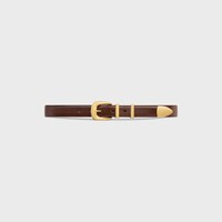 MEDIUM 25MM WESTERN BELT IN Taurillon Leather - CHESTNUT -  - 1 | CELINE