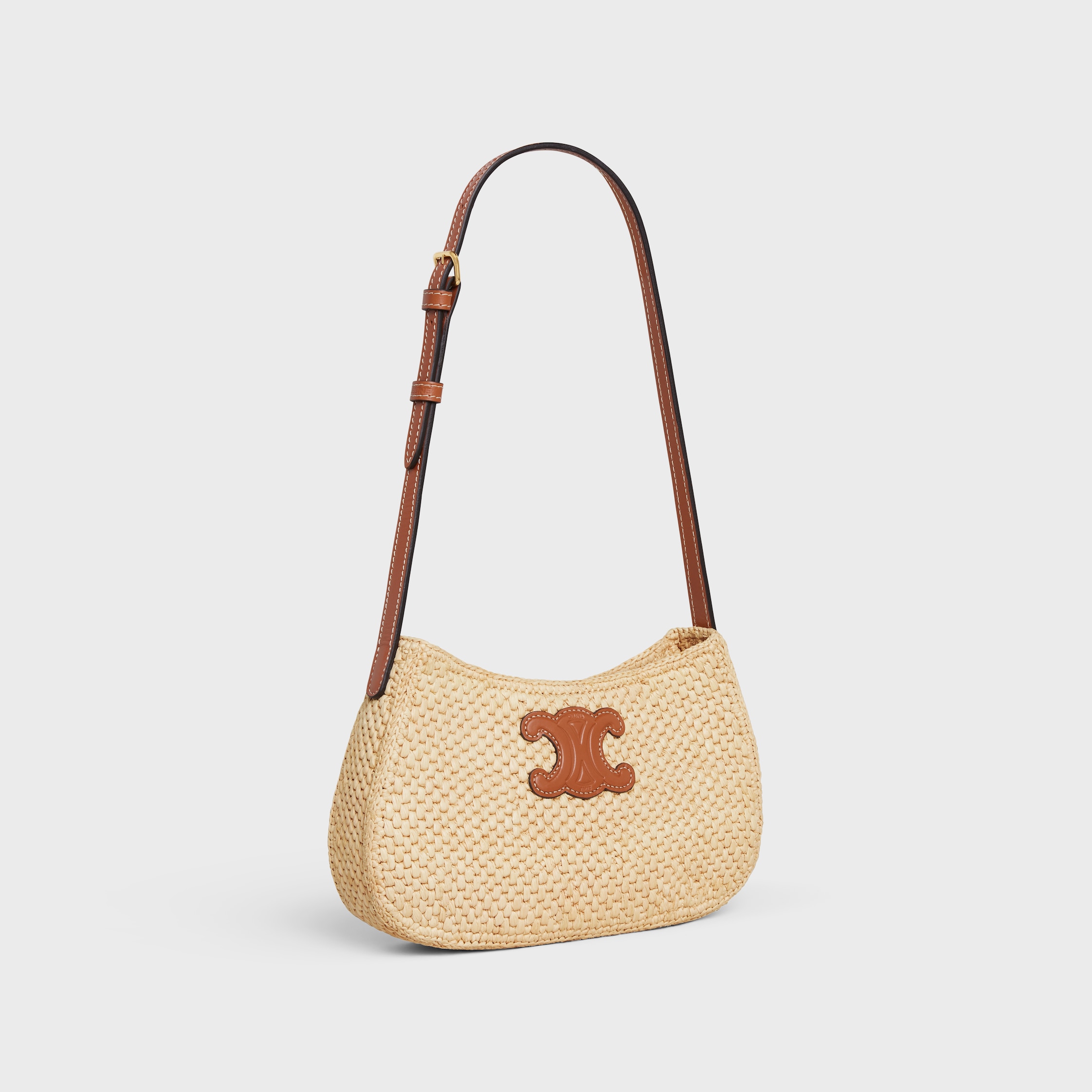 CELINE ♪ ミディアム ティリー バッグ ラフィア 119722GNR02NT MEDIUM TILLY BAG IN RAFFIA AND CALFSKIN - | CELINE