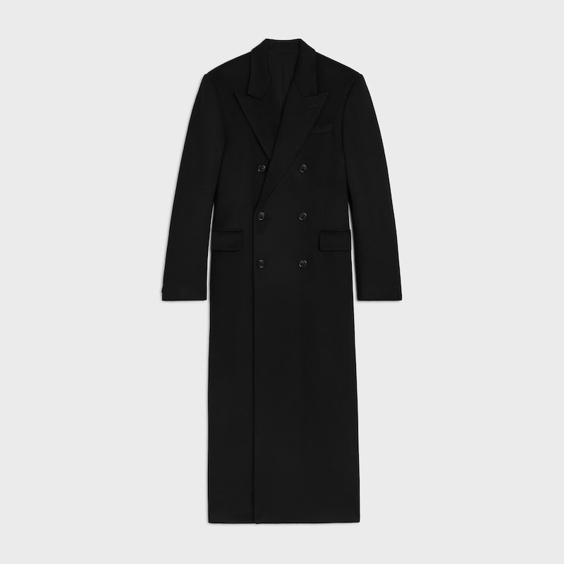 colonne coat IN WOOL CLOTH - BLACK -  - 1 | CELINE