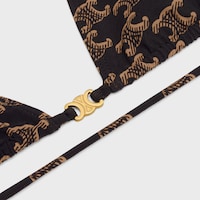 交織圖案啞光平紋針織三角杯上衣 - 太妃糖色/棕色 -  - 2 | CELINE