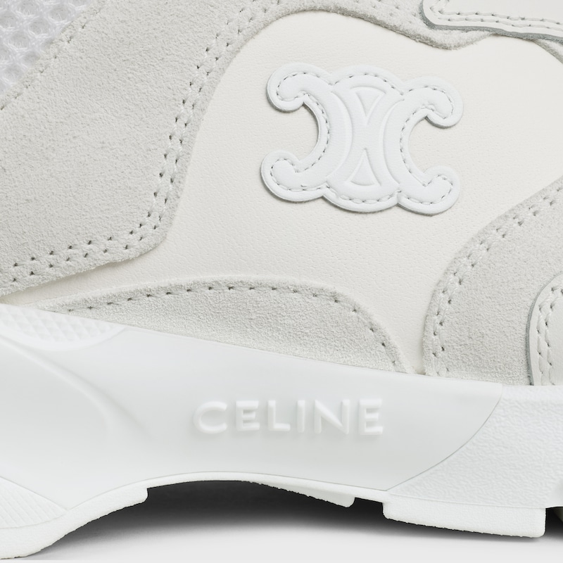 RUNNER SNEAKER IN CALFSKIN, SUEDE CALFSKIN AND MESH - OPTIC WHITE -  - 1 | CELINE