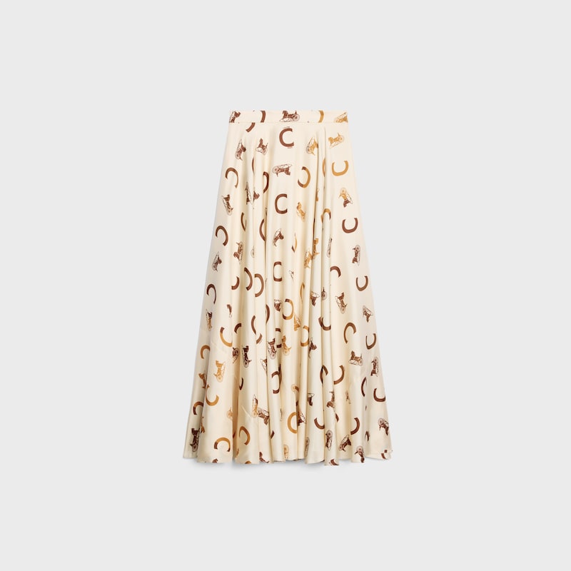 skirt IN silk twill - CREAM/TAN -  - 1 | CELINE