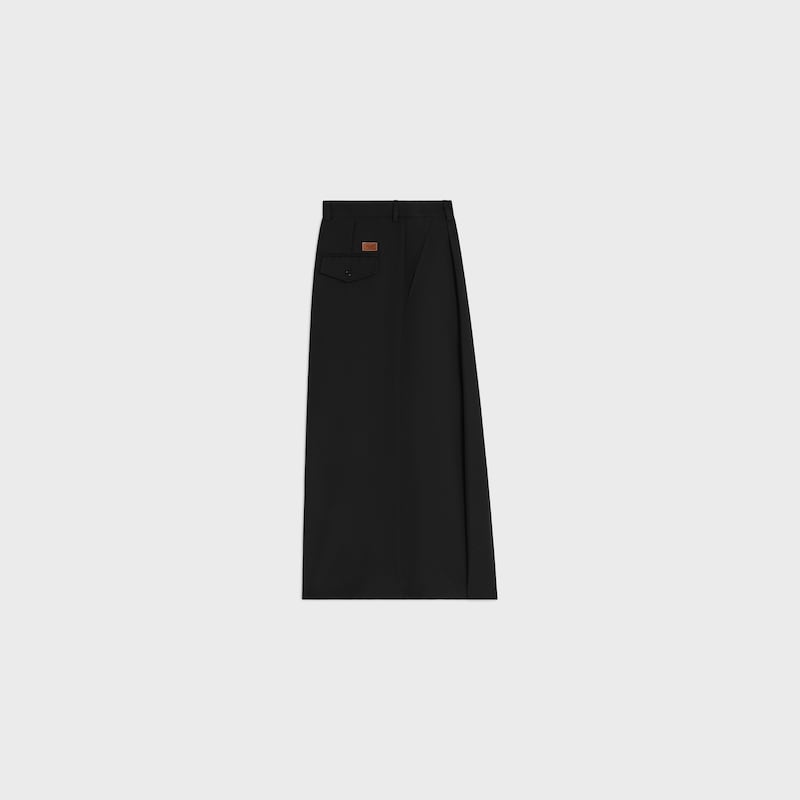 MONTAUK SHORTS IN wool and mohair gabardine - BLACK -  - 1 | CELINE