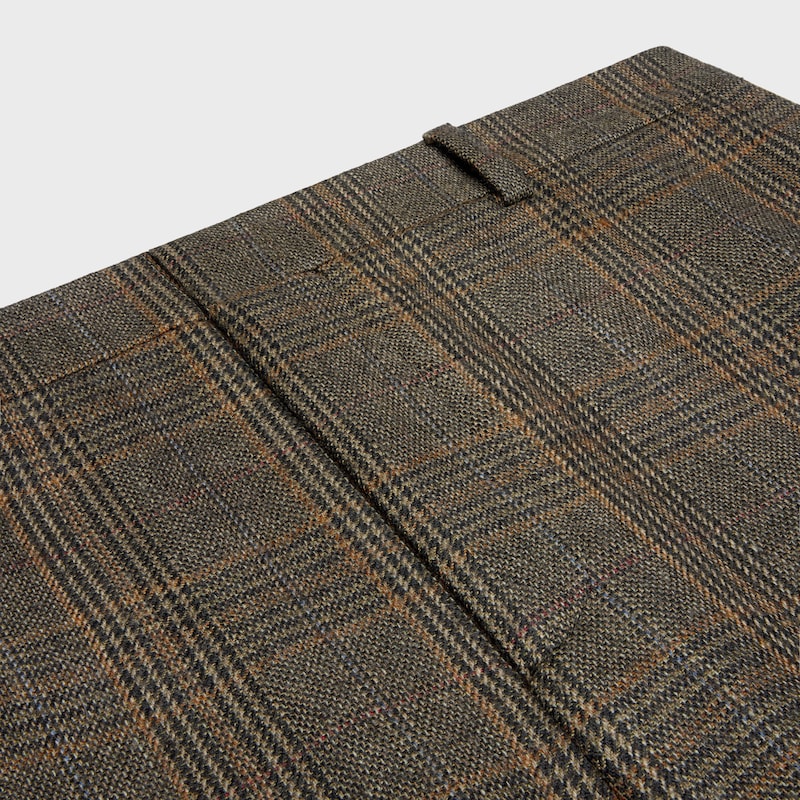 trousers IN prince of wales wool - CAMEL/EBONY/RUST -  - 1 | CELINE
