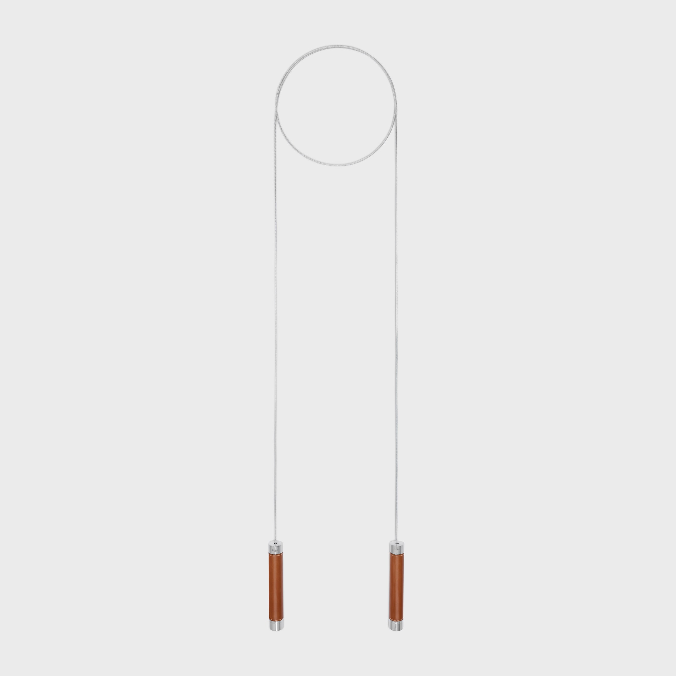 JUMP ROPE IN ALUMINIUM AND CALFSKIN - TAN | CELINE
