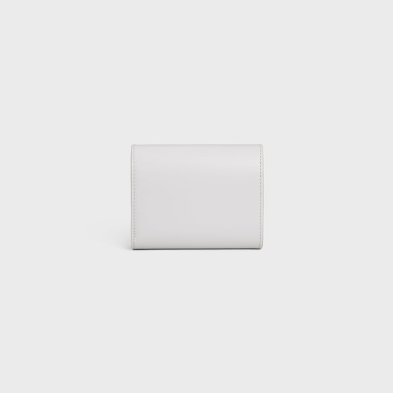 Small Flap Wallet TRIOMPHE in Shiny calfskin - Cloudy Grey - WALLETS - 1 | CELINE