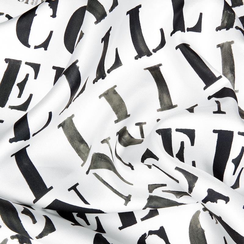 square IN silk twill - OPTIC WHITE/BLACK -  - 1 | CELINE