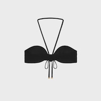 triomphe balconette top in matte jersey - BLACK -  - 2 | CELINE