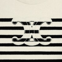 크루넥 스웨터 - 울 캐시미어 - 에크루/블랙 -  - 1 | CELINE
