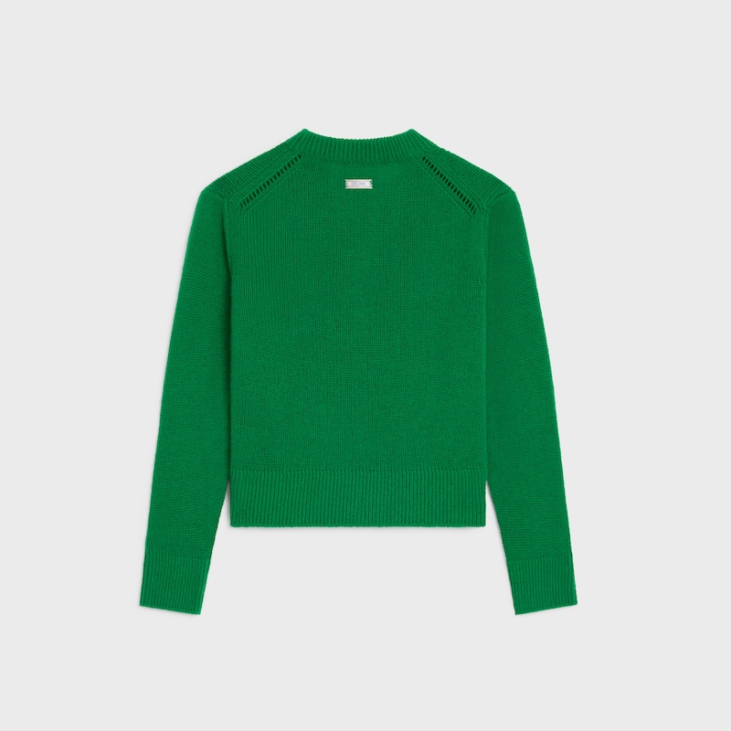 圆领套头衫 - 绿色 -  - 1 | CELINE