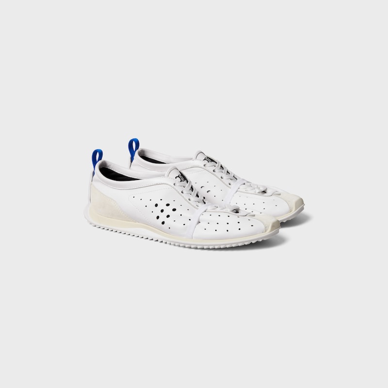 SOFT SNEAKER IN STRETCH LAMBSKIN, SUEDE CALFSKIN AND LAMBSKIN - OPTIC WHITE -  - 1 | CELINE