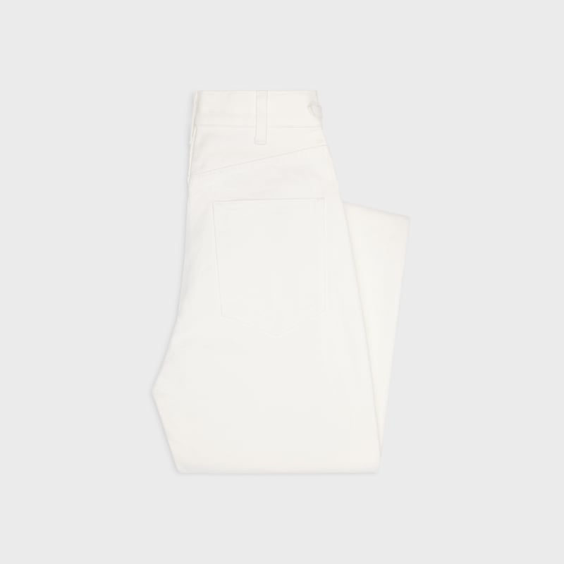 Jane flared jeans in optic white wash denim - OPTIC WHITE WASH -  - 1 | CELINE
