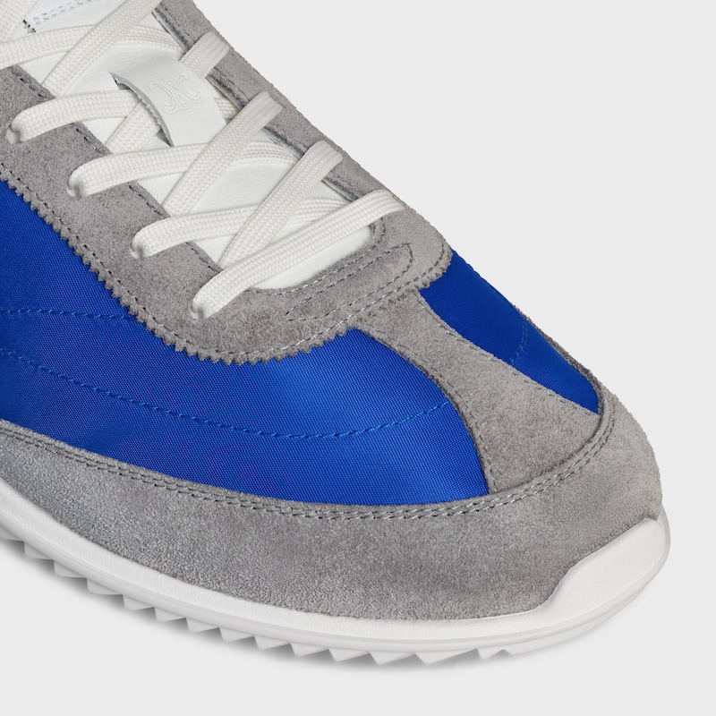 CELINE 트리옹프 레이서 로우 레이스업 스니커즈 - 나일론, 스웨이드 카프스킨, 카프스킨 - 일렉트릭 블루 -  - 1 | CELINE