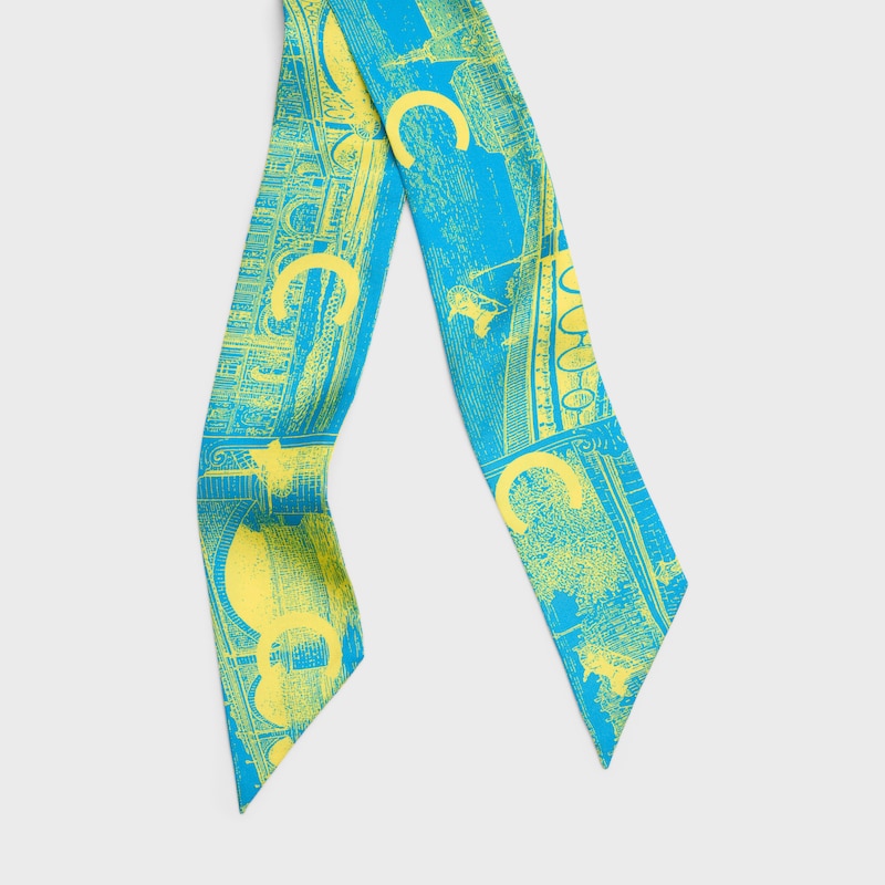lavalliere IN silk twill - BLUE / YELLOW -  - 1 | CELINE