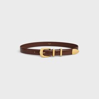 MEDIUM 25MM WESTERN BELT IN Taurillon Leather - CHESTNUT -  - 1 | CELINE