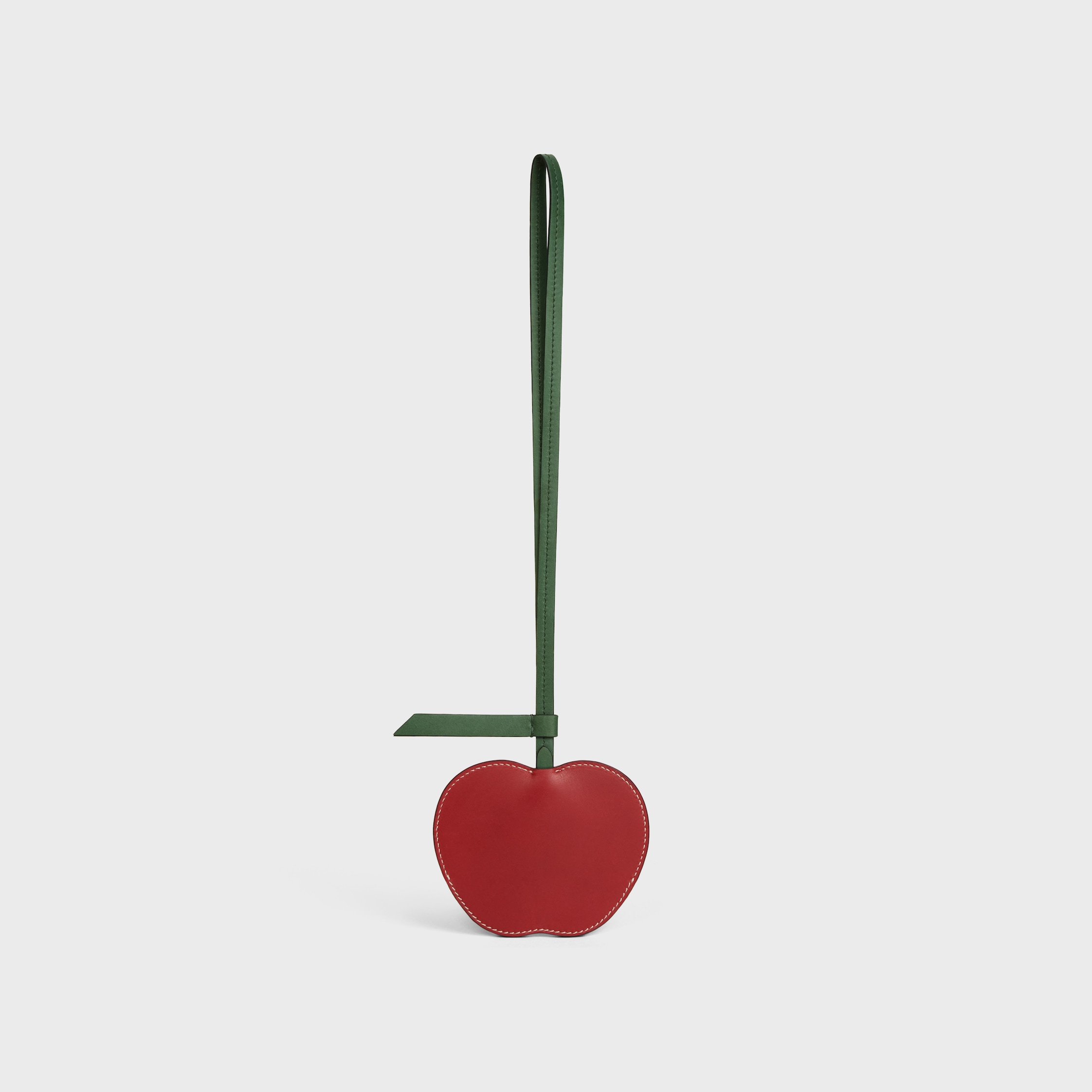 APPLE KEYRING IN SMOOTH LAMBSKIN - RED | CELINE
