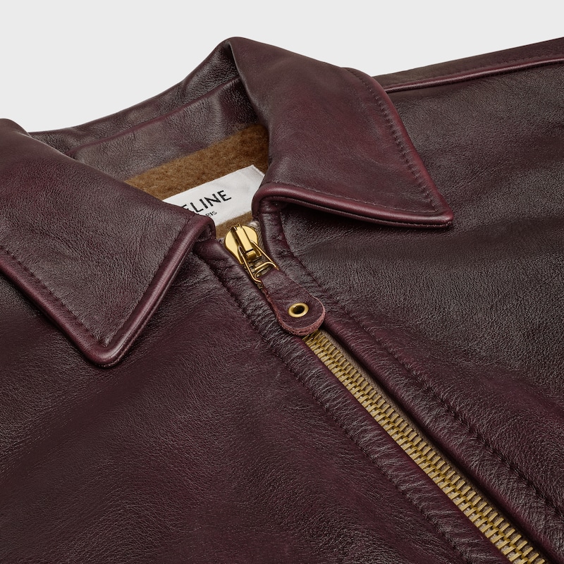blouson IN CALFSKIN - LIE DE VIN -  - 1 | CELINE