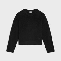 크루넥 스웨터 - 브러시드 모헤어 - 블랙 -  - 1 | CELINE