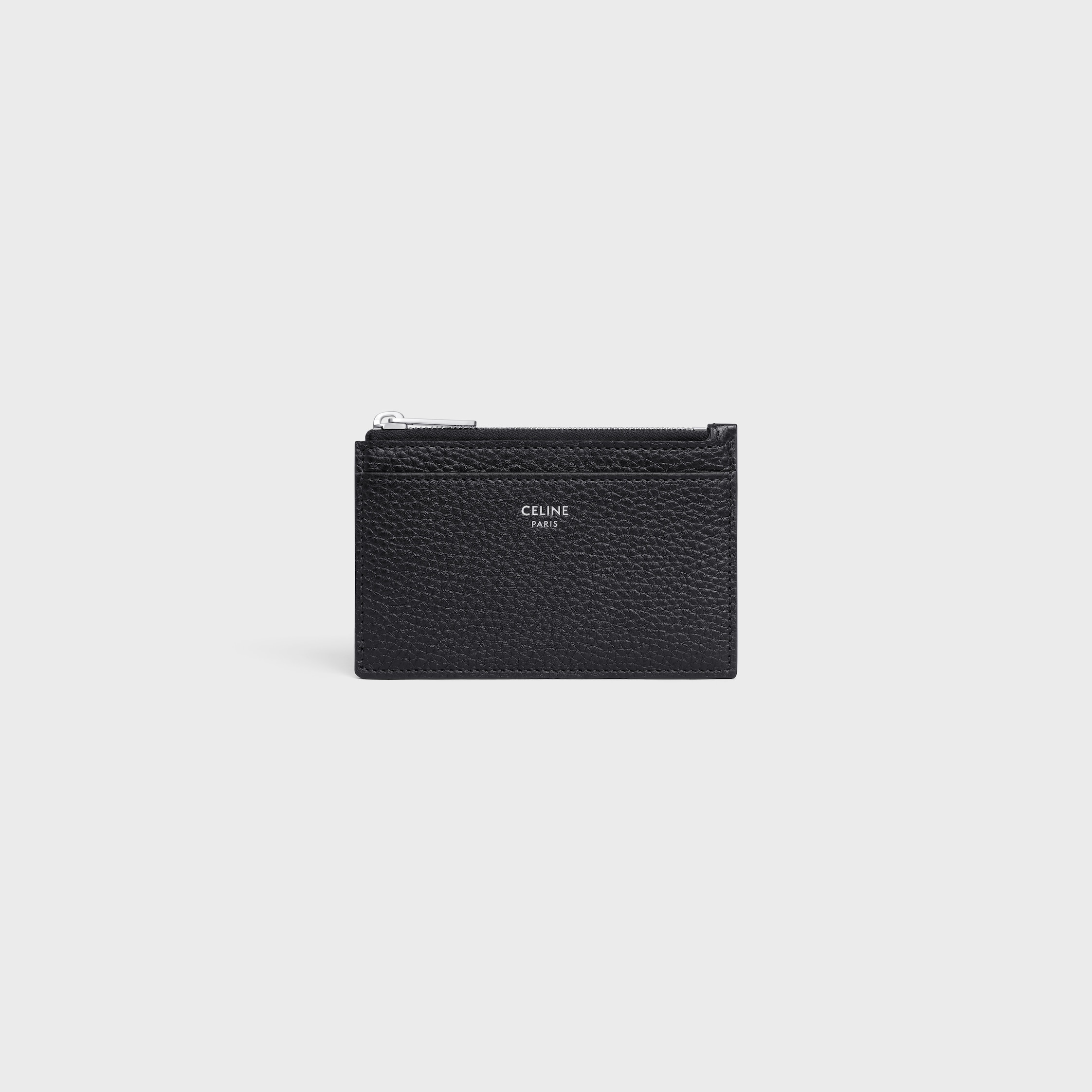 ジップ付きカードホルダー / グレインドカーフスキン - ブラック | CELINE