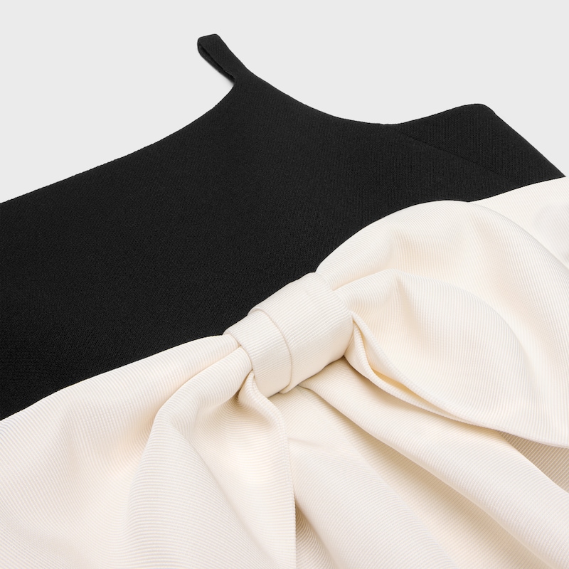 muguet dress in double wool cr&ecirc;pe - BLACK -  - 1 | CELINE