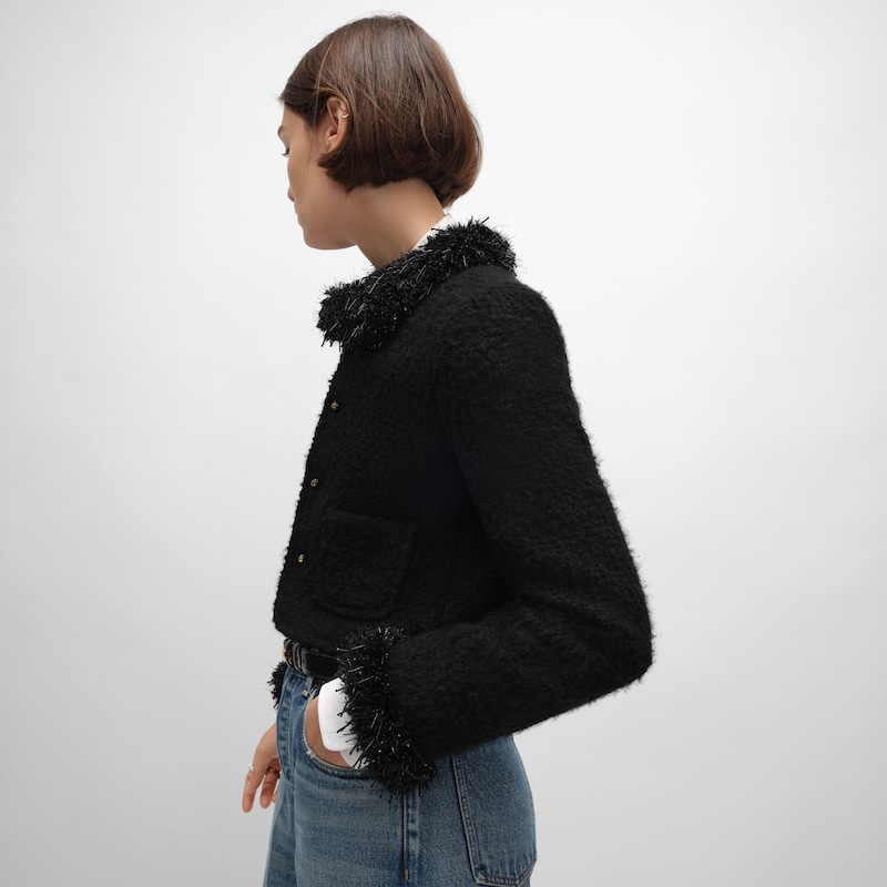 veste chelsea natté cachemire laine - Noir -  - 1 | CELINE