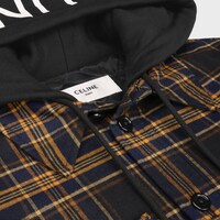 후드 오버셔츠 - 체크 코튼 - MARINE/JAUNE/VANILLE -  - 1 | CELINE