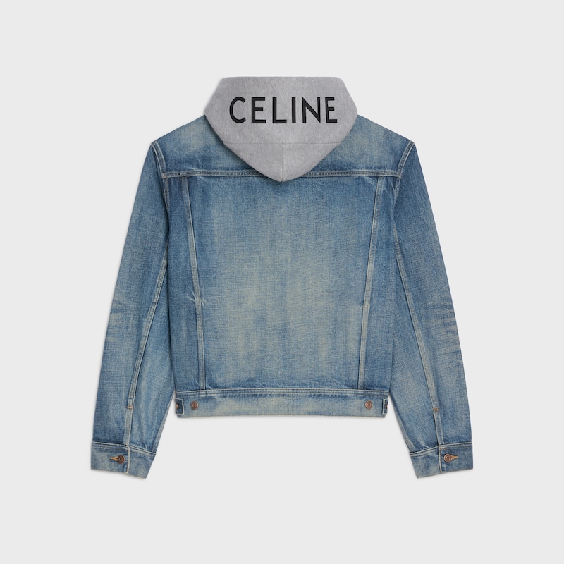 trucker jacket in cotton denim - UNION WASH -  - 1 | CELINE