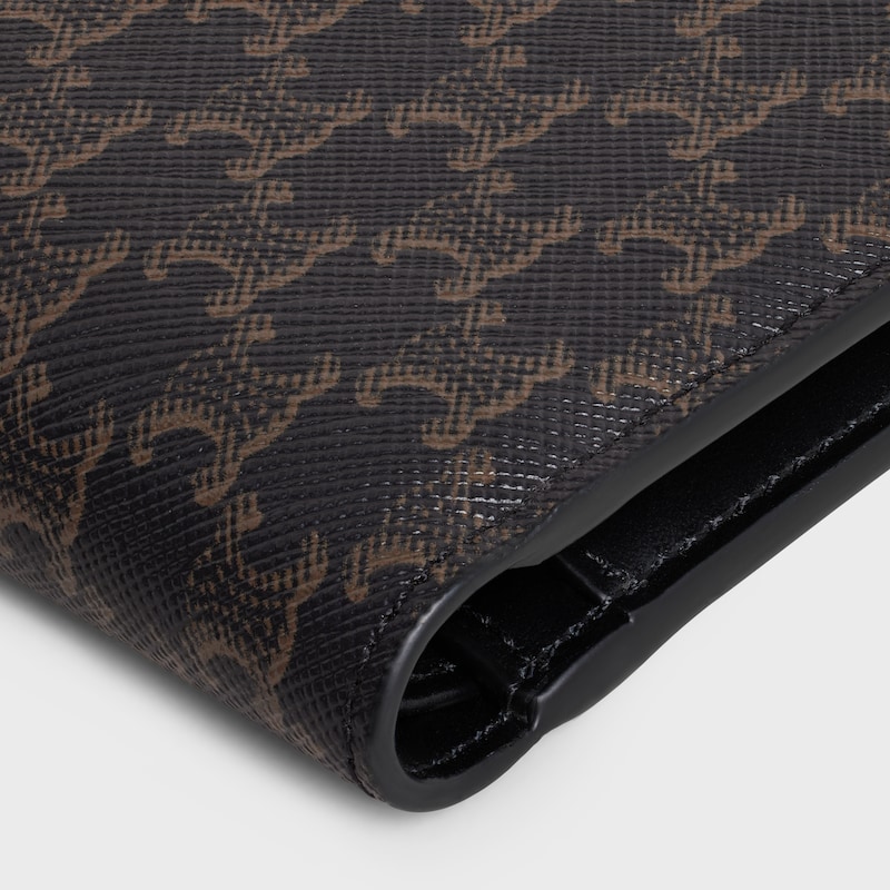 Portefeuille avec porte-monnaie Toile Triomphe - Noir - TOILE TRIOMPHE - 1 | CELINE