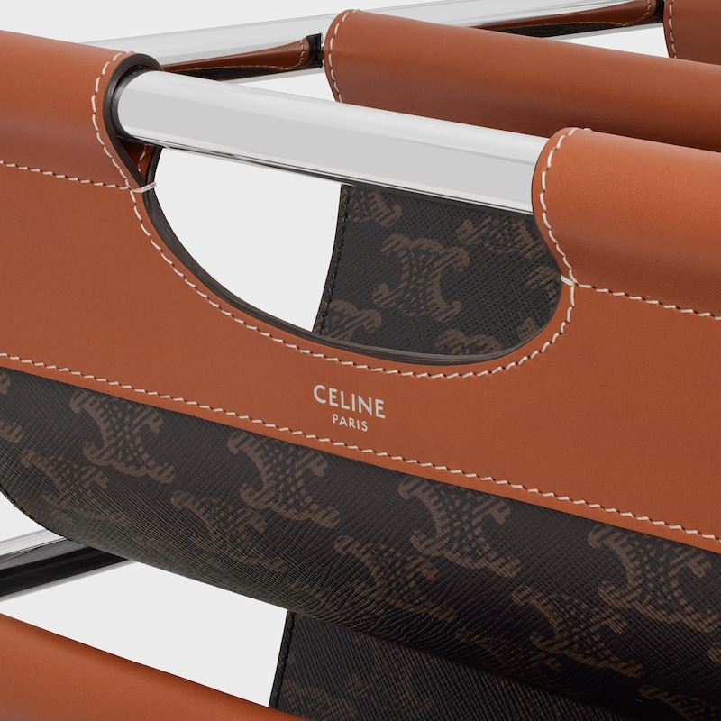 Wine rack in Triomphe Canvas and steel - TAN - ESSENTIAL GIFTS - 1 | CELINE