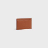 Card holder in Natural calfskin with triomphe embossed - TAN - GIFTS FOR HIM - 2 | CELINE