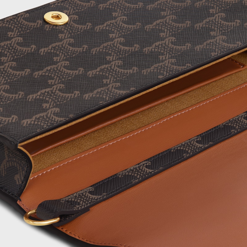 POCHETTE MÚLTIPLE DE LONA TRIOMPHE Y PIEL DE BECERRO - TOSTADO - IONA TRIOMPHE - 1 | CELINE