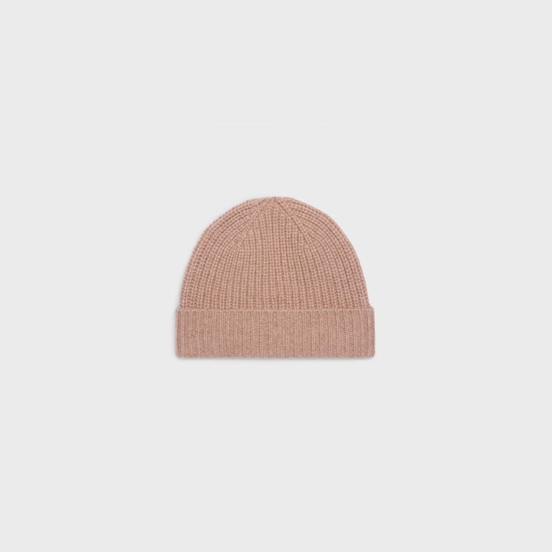 triomphe beanie in seamless cashmere - NUTMEG -  - 1 | CELINE