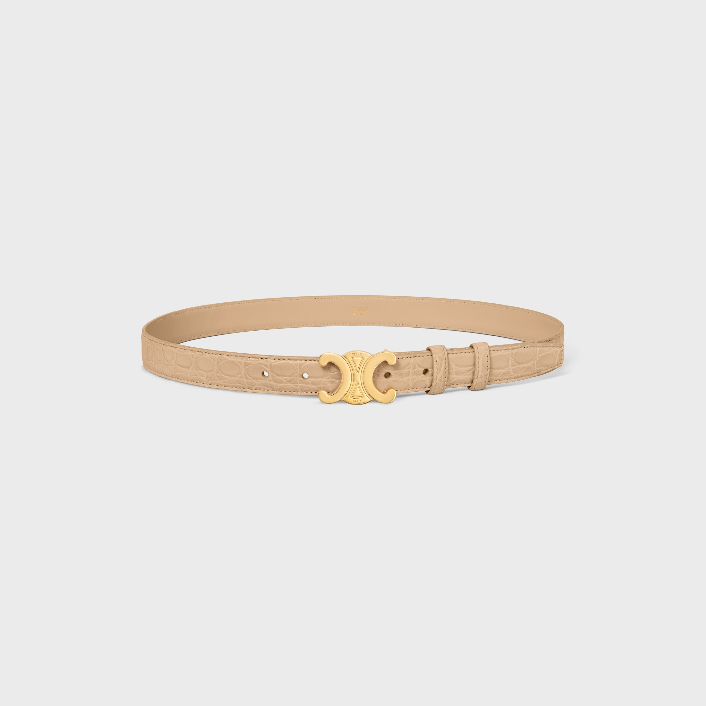 Medium 25MM Triomphe Belt in ALLIGATOR - OAT BEIGE | CELINE