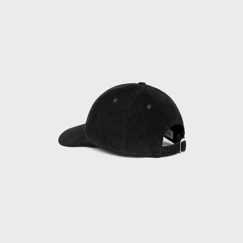 casquette baseball triomphe velours côtelé - Noir -  - 1 | CELINE