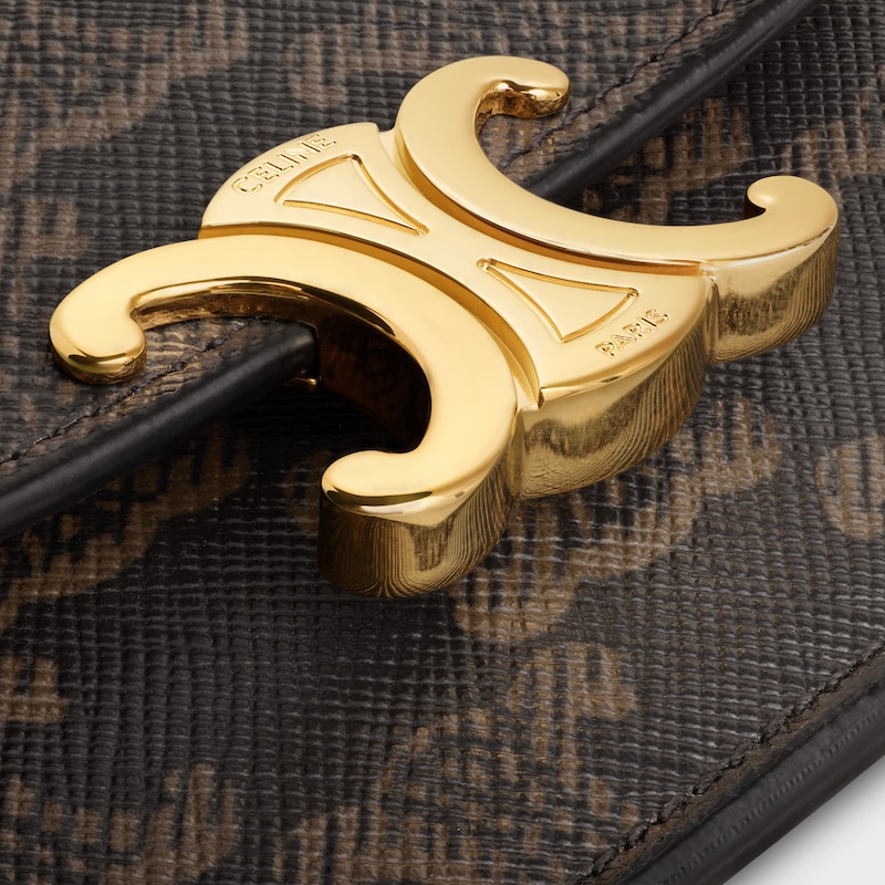 TRIOMPHE標誌印花翻蓋卡包 - 棕黃色 - GIFT FINDER - 1 | CELINE